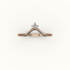 Compass Princess Cut V Diamond Curved Band