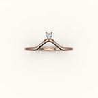 Heart Cut V Diamond Curved Band