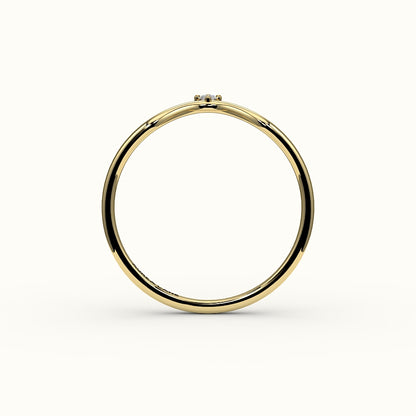 Banda curva de diamantes en forma de V de talla marquesa