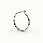 Princess Cut V Diamond Curved Band