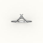 Princess Cut V Diamond Curved Band