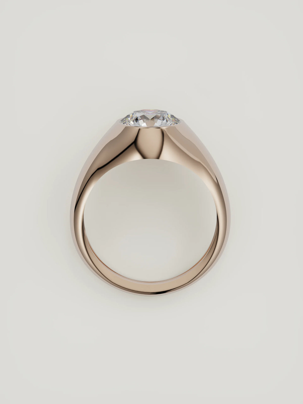 The Cala | Round Bezel Solitaire — 14K Rose Gold — Top View