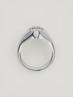 The Cala | Round Bezel Solitaire — 14K White Gold — Top View
