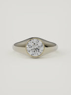 The Cala | Round Bezel Solitaire — 14K Yellow Gold — Front View