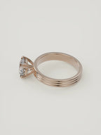 The Lira | Round Solitaire — 14K Rose Gold — Side Profile