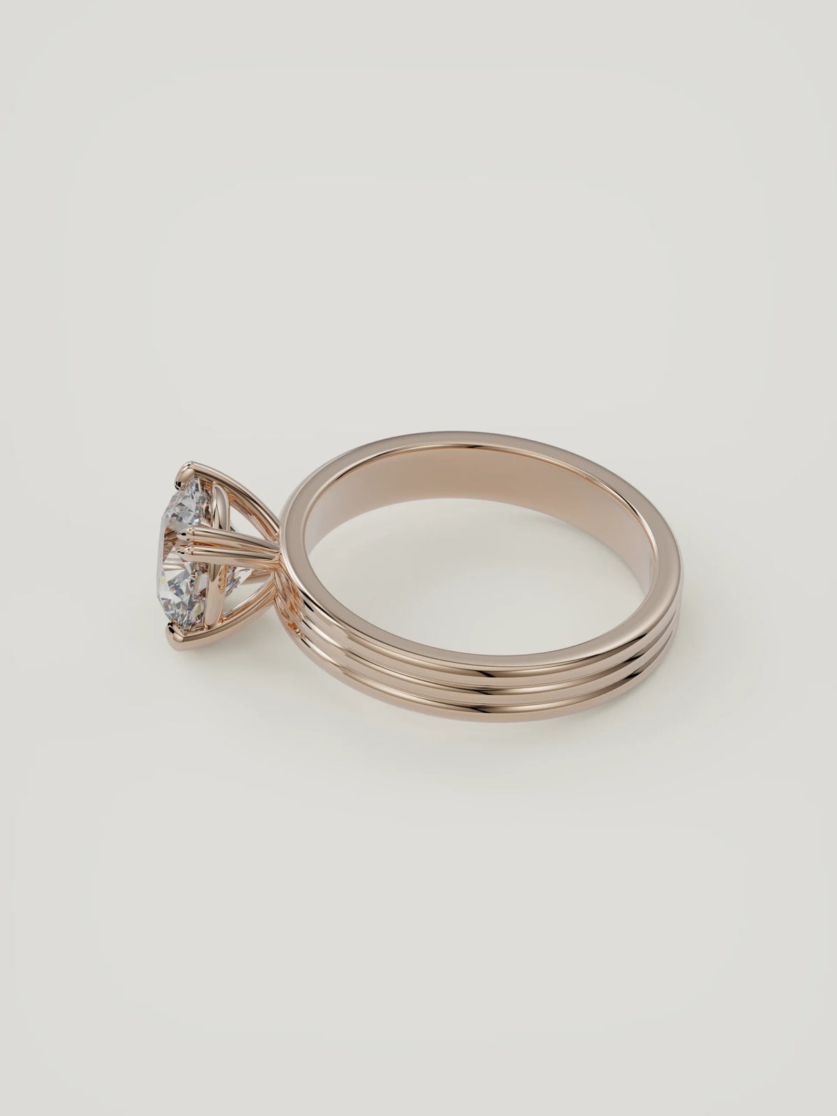 The Lira | Round Solitaire — 14K Rose Gold — Side Profile