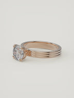 The Lira | Round Solitaire — 14K Rose Gold — 3/4 View