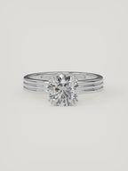 The Lira | Round Solitaire — 14K White Gold — Front View