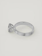 The Lira | Round Solitaire — 14K White Gold — Side Profile