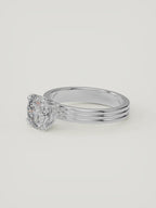 The Lira | Round Solitaire — 14K White Gold — 3/4 View