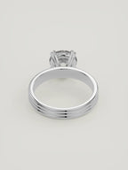 The Lira | Round Solitaire — 14K White Gold — Back View