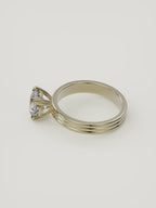 The Lira | Round Solitaire — 14K Yellow Gold — Side Profile