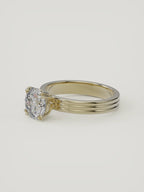 The Lira | Round Solitaire — 14K Yellow Gold — 3/4 View