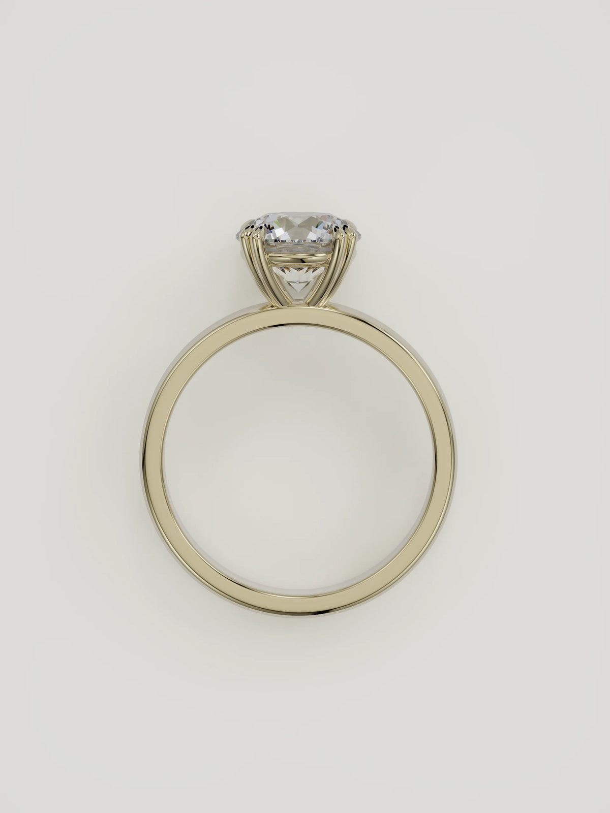 The Lira | Round Solitaire — 14K Yellow Gold — Top View
