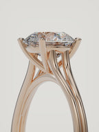 The Duo | Round Solitaire — 14K Rose Gold — 3/4 View