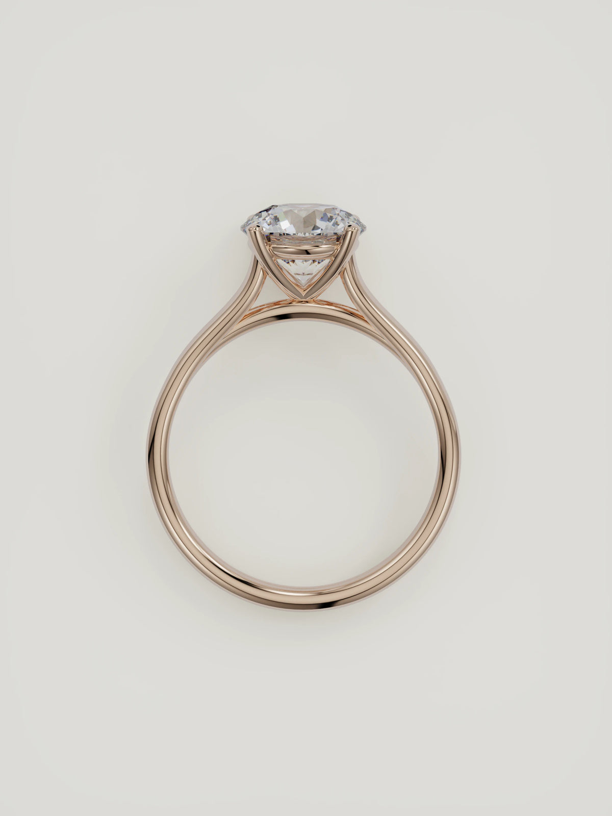 The Duo | Round Solitaire — 14K Rose Gold — Top View