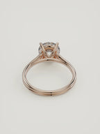 The Duo | Round Solitaire — 14K Rose Gold — Back View