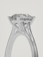 The Duo | Round Solitaire — 14K White Gold — 3/4 View