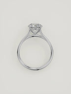 The Duo | Round Solitaire — 14K White Gold — Top View