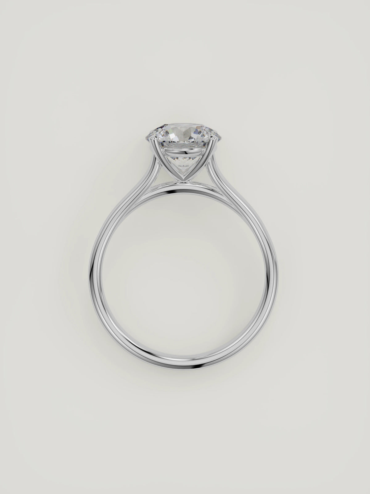 The Duo | Round Solitaire — 14K White Gold — Top View