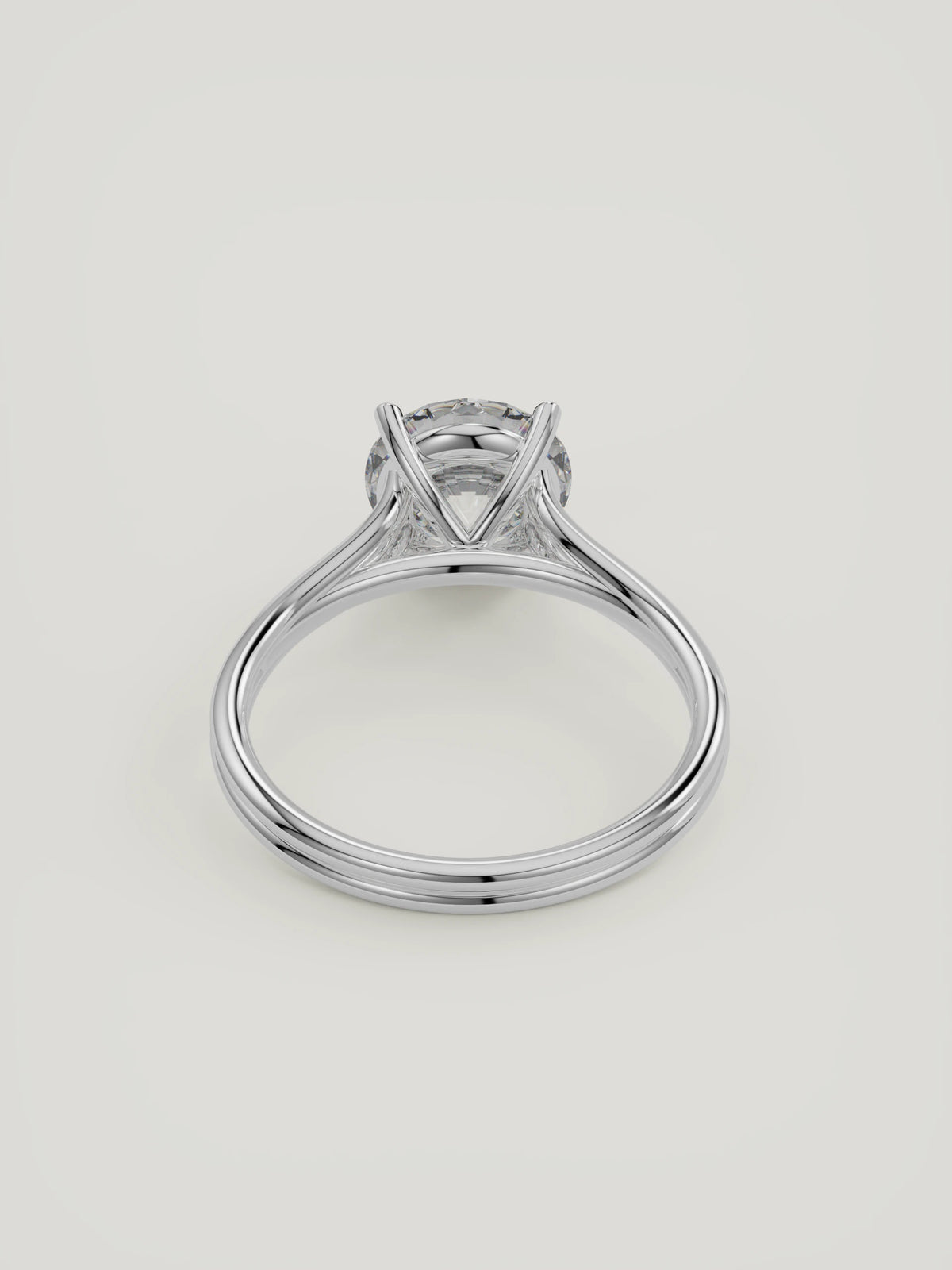 The Duo | Round Solitaire — 14K White Gold — Back View