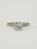 The Duo | Round Solitaire — 14K Yellow Gold — Front View