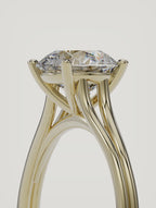 The Duo | Round Solitaire — 14K Yellow Gold — 3/4 View