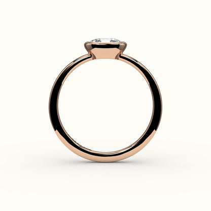Engaste de anillo con bisel alargado de cojín de este a oeste