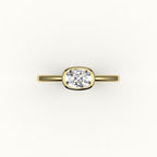 East-West Elongated Cushion Bezel Ring Setting