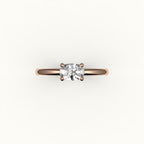 East-West Elongated Cushion Solitaire Ring Setting