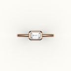 East-West Emerald Cut Bezel Ring Setting