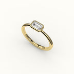 East-West Emerald Cut Bezel Ring Setting