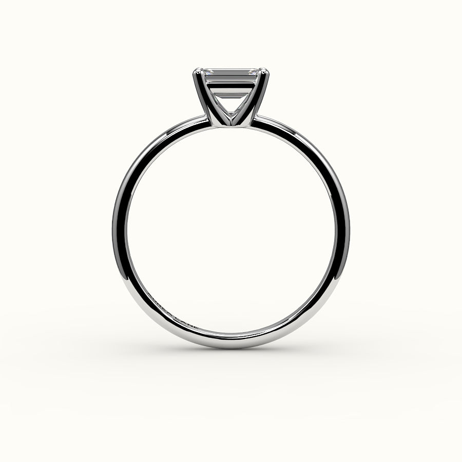 Engaste de anillo solitario de corte esmeralda este-oeste