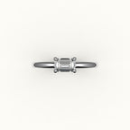 East-West Emerald Cut Solitaire Ring Setting