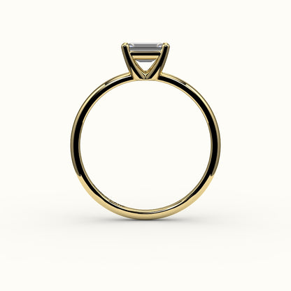 Engaste de anillo solitario de corte esmeralda este-oeste