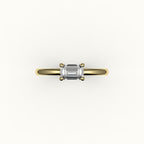 East-West Emerald Cut Solitaire Ring Setting