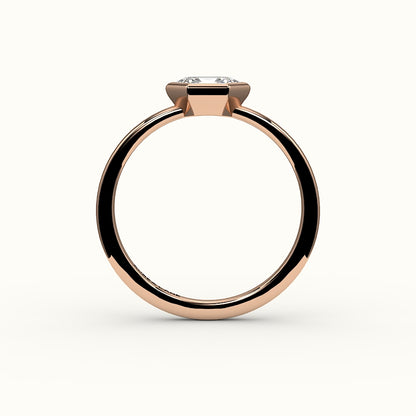 Engaste de anillo con bisel de corte hexagonal este-oeste