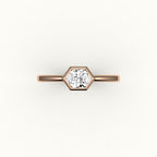 East-West Hexagon Cut Bezel Ring Setting