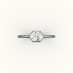 East-West Hexagon Cut Bezel Ring Setting