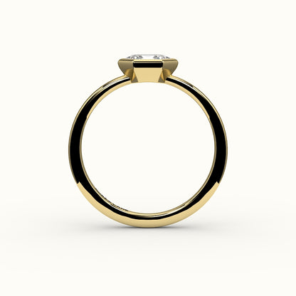 Engaste de anillo con bisel de corte hexagonal este-oeste