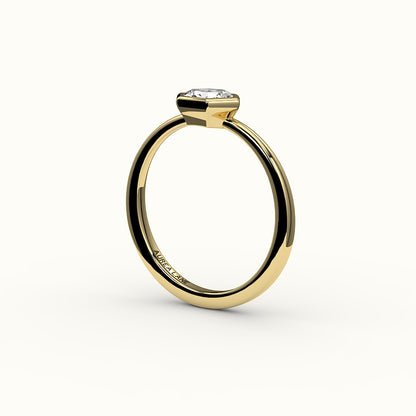 Engaste de anillo con bisel de corte hexagonal este-oeste