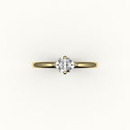 East-West Hexagon Cut Solitaire Ring Setting