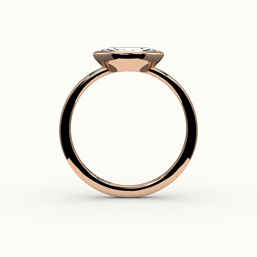 Engaste de anillo con bisel de corte marquesa este-oeste