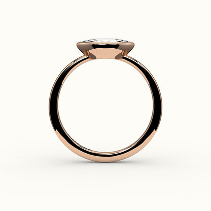 Engaste de anillo con bisel de corte marquesa este-oeste