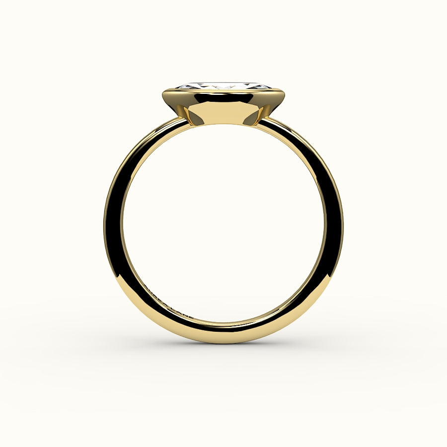 Engaste de anillo con bisel de corte marquesa este-oeste