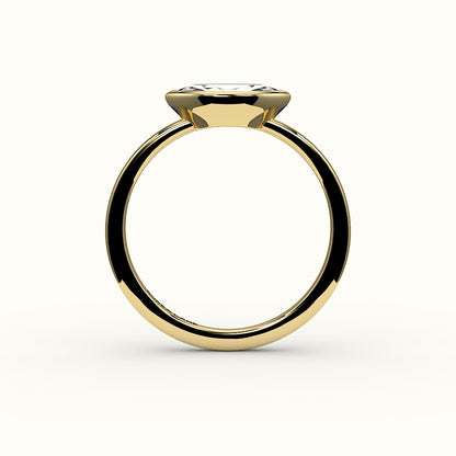 Engaste de anillo con bisel de corte marquesa este-oeste