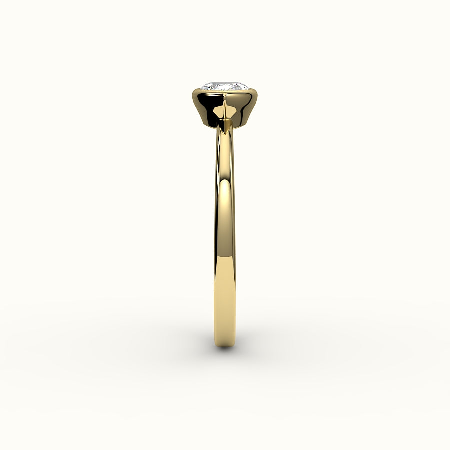 Engaste de anillo con bisel de corte marquesa este-oeste
