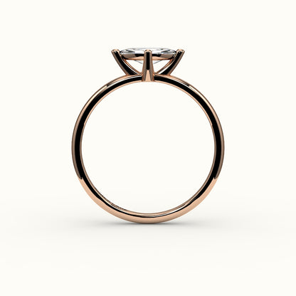 Engaste de anillo solitario de corte marquesa este-oeste