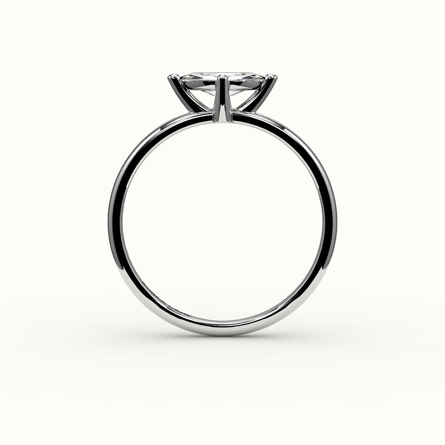 Engaste de anillo solitario de corte marquesa este-oeste