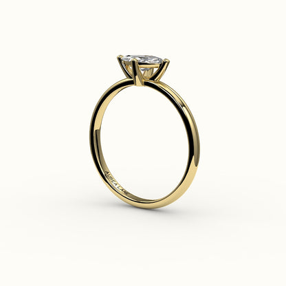 Engaste de anillo solitario de corte marquesa este-oeste